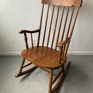 アンティーク調 木製 ロッキングチェアー 椅子