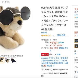 【新品】無料中型犬インスタ映え用サングラス