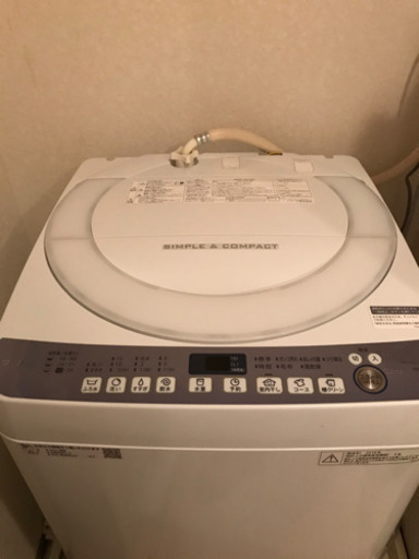 シャープ　洗濯機　7キロ　2018年製