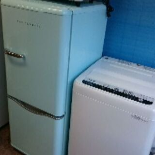 8月お買い得セット第四弾③！！ダイウ（ DAEWOO）DR-C15AM  2ドア冷蔵庫 150L　アクアミントカラー　2018年製・パナソニック NA-F50B12J　5.0Kg 全自動洗濯機　2019年製・・シャープ　RE-B15KS-W　電子レンジ　2019年製　3点セット！！