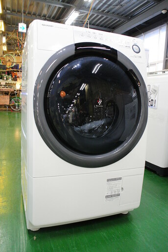 2018年製 ドラム式洗濯機 SHARP ES-S7C-WL。不具合時返金保証6ヵ月付。