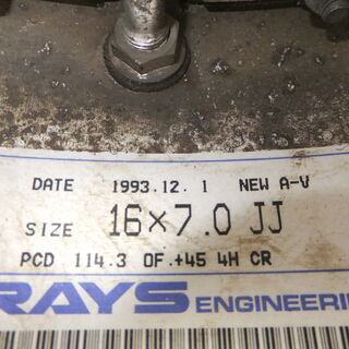 ☆ RAYS VOLKRACING 7J-16 PCD114.3 +45 2本 インテR・シルビア等