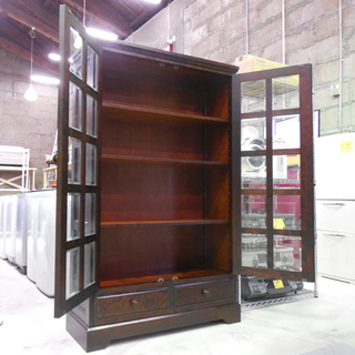 ♢書棚 北海道民芸家具 幅108×高さ175cm 民芸 本棚 シェルフ 北海道家具 刻印付き 札幌市東区 新道東店　