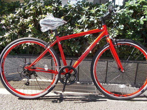 新車　お買い得　クロスバイク　税別￥17.800-　700ｘ32　アウターリミッツ　外装６段　在庫車レッド