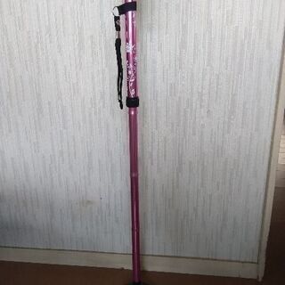 介護用品　杖　ピンク