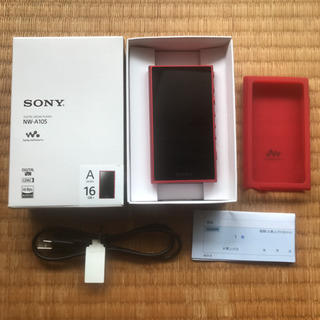 WALKMAN NW-A105 RED 16GB ケース・SDカード付き！ - デジタルオーディオ