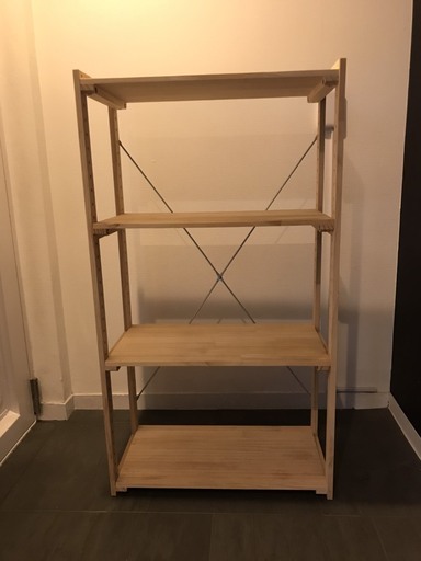 ニトリ木製ラック４段 しー 森ノ宮の収納家具 棚 シェルフ の中古あげます 譲ります ジモティーで不用品の処分