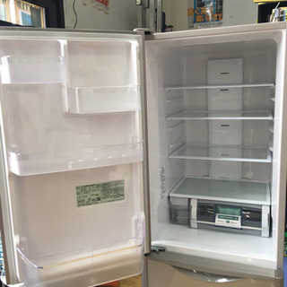 美品 2015年製 HITACHI 315L冷蔵庫 真空チルド ガラスドア