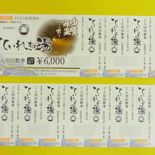 ☆※終了中※南道後温泉 ていれぎの湯 入浴回数券（大人） 11枚綴り 有効期限：～2021年3月末日 人気商品です♪ - ボディケア