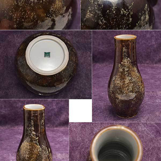 九谷焼の名工日展特選作家九谷庄三洞善平窯武腰一憲 造ほおずき図酒器揃