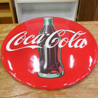 コカコーラ 3Dボタンサイン 幅40cm 丸看板 札幌市東区 新道東店