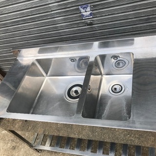 ステンレス製 2槽シンク 流し台 横120cm 業務用 厨房 飲食店 
