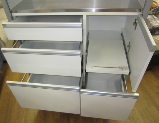 R220 国産 食器棚・レンジボード、キッチンボード 美品 幅105cm