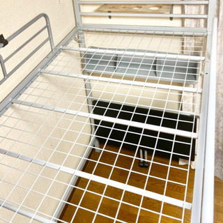 綺麗〉ニトリ ロフトベッド シングル 折りたたみデスク シェルフ 付き 