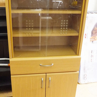 札幌市内限定◆食器棚◆ミニ食器棚　木製　単身者　学生　軽量　家具...
