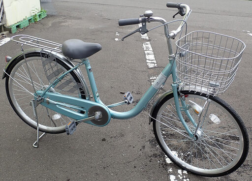 札幌 自転車 パンクしないタイヤ 24インチ 変則無し SALUTE ママチャリ 美品