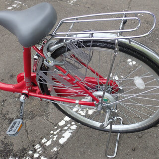 札幌 自転車 パンクしないタイヤ 24インチ 赤 変則無し SALUTE