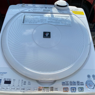 SHARP 洗濯機 乾燥ES-T82E9-W[8kg/ヒーター乾燥/Ag+イオン/穴なし槽(0812c)