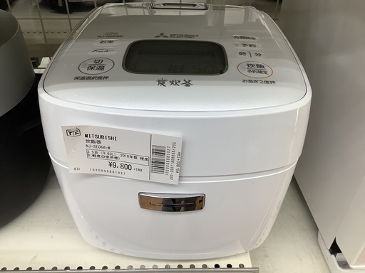 炊飯器　MITSUBISHI  2018年製　NJ-SE068-W　3.5合