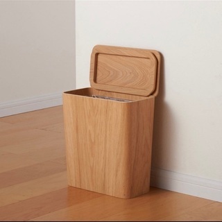 木製ごみ箱　オーク材突板・角型　無印良品