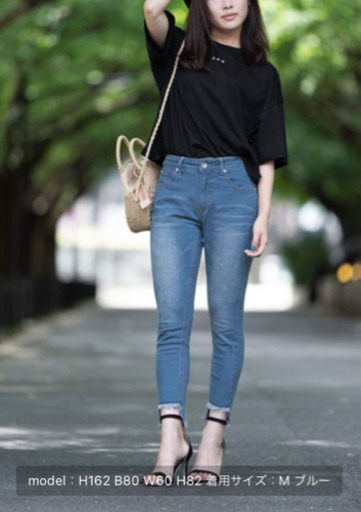 レディース 裾フリンジイレギュラーヘムラインリメイク風デニムスキニーパンツ M 完全手渡し ポン太 研究学園のパンツ レディース の中古 古着あげます 譲ります ジモティーで不用品の処分