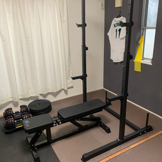 バーベル　バーベルスタンド　懸垂バー　インクラインベンチ　重り　セットで売ります。