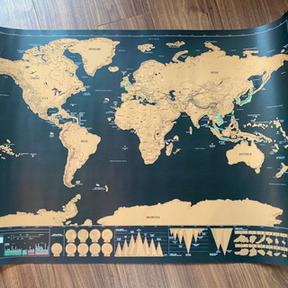 世界地図　訪問国を削ると色が変わる