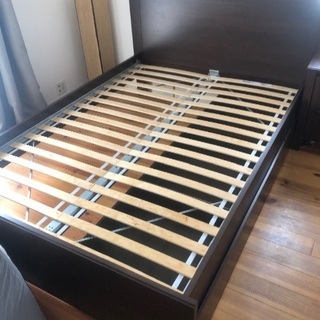 9/27まで[IKEA] BRUSALI ダブルベッド140x2...