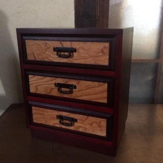 ☆書道机ミニ箪笥骨董アンティーク①引き出し3段