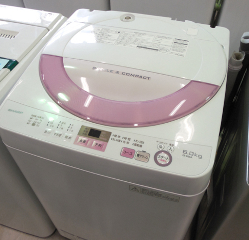 洗濯機 6.0Kg 2017年製 シャープ ES-GE6A 全自動 SHARP 風乾燥 ペイペイ対応 札幌市東区 新道東店