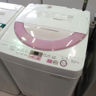 洗濯機 6.0Kg 2017年製 シャープ ES-GE6A 全自動 SHARP 風乾燥 