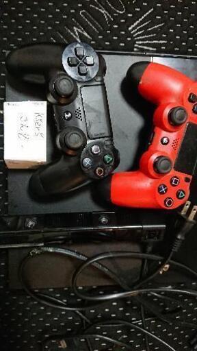 箱無しPS4 CUH-1000A本体、旧PS4カメラ、電源コードと難ありコントローラー