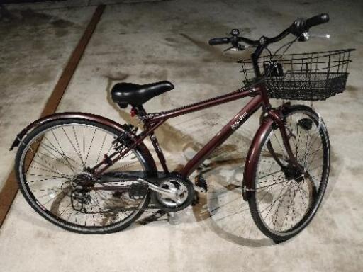 【美品】☆ 自転車　27インチ　シマノ製外装6段変速　LEDオートライト　パンクしにくいタイヤ　大きい前かご ☆