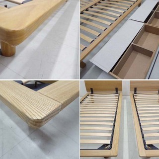 無印良品  良品計画 スラットベースキングサイズベッドフレーム 収納付