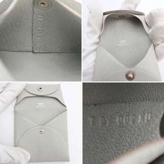 《HERMES/バスティア コインケース》ABランク 箱 グレー  T刻印 美品