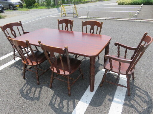 税別 アンティーク家具 KASHIWA 柏木工 6人掛け ダイニングテーブル セット 食卓テーブル テーブル 椅子 イス