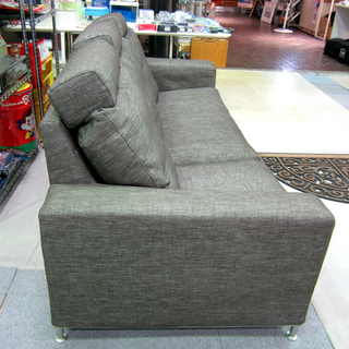 3人掛けソファ 幅202㎝ オットマン・ヘッドレス付き  ニトリ 布×茶系 ファブリック 札幌東区 新道東店