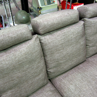 3人掛けソファ 幅202㎝ オットマン・ヘッドレス付き  ニトリ 布×茶系 ファブリック 札幌東区 新道東店