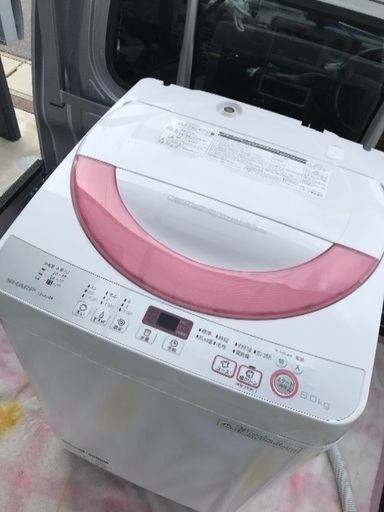1番2016年製シャープ洗濯機ピンク容量6キロ千葉県内配送無料。設置無料。