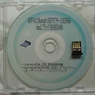 Bluetoothアダプタ(iBUFFALO Bluetooth USBアダプター 3.0EDR対応 class2 ブラック BSHSBD04BK)の画像