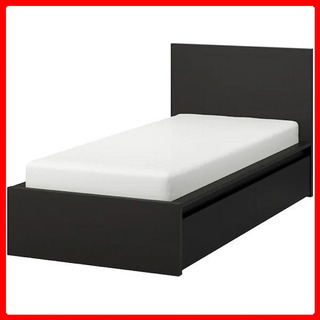 【IKEA】収納付きシングルベッド - 8月28日まで出品