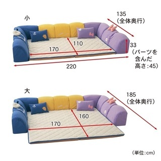 （値下げ）【販売商品名】ディズニー ソファセット なりきり ダブル コーナー クッション セット ドナルド＆デイジー 小【ベルメゾン】