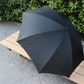 折りたたみ傘　黒　持ち手は木製