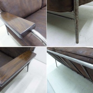 値下げ 美品 journal standard Furniture ジャーナルスタンダード LAVAL 2P SOFA 本革レザー ラバル  2シーター ソファ