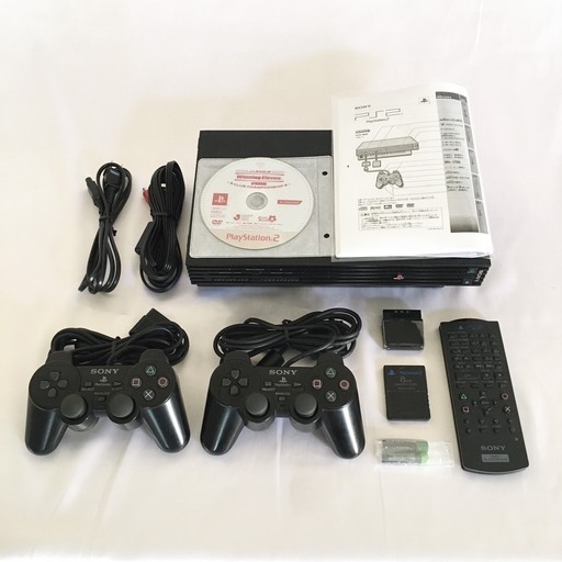 美品【コントローラー２つ・ソフト＆リモコン付き・取説あり】PS２