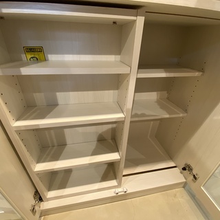 本棚 ニトリ スライド式 シェルフ 飾り棚 ホワイト 中古品① 【公式通販】