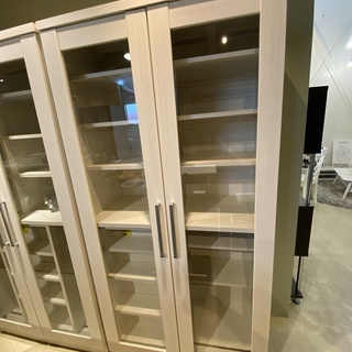 本棚 ニトリ スライド式 シェルフ 飾り棚 ホワイト 中古品①