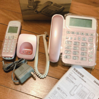 デジタルコードレス留守番電話機　停電時通話対応　ほぼ未使用　ピンク　