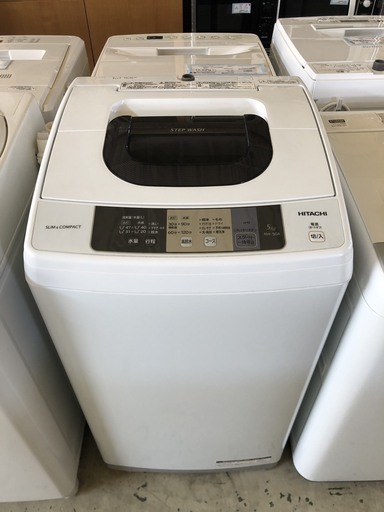 値段が激安 5kg 　日立/HITACHI　 安心の一年保証！洗濯機 　NW-50A　 No.1320072202　ガーランド草加店 2017年製 ピュアホワイト　 洗濯機