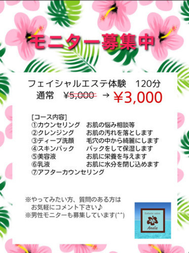フェイシャルエステモニター募集中 Anela 宮崎のその他の無料広告 無料掲載の掲示板 ジモティー